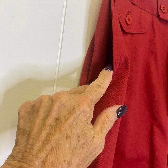 Brand New Vintage 80s 90s Condor Women's 7/8 Red Paperbag Ankle Pants - Picture 8 of 11